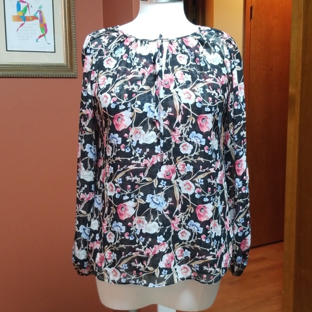 White House Black Market print blouse